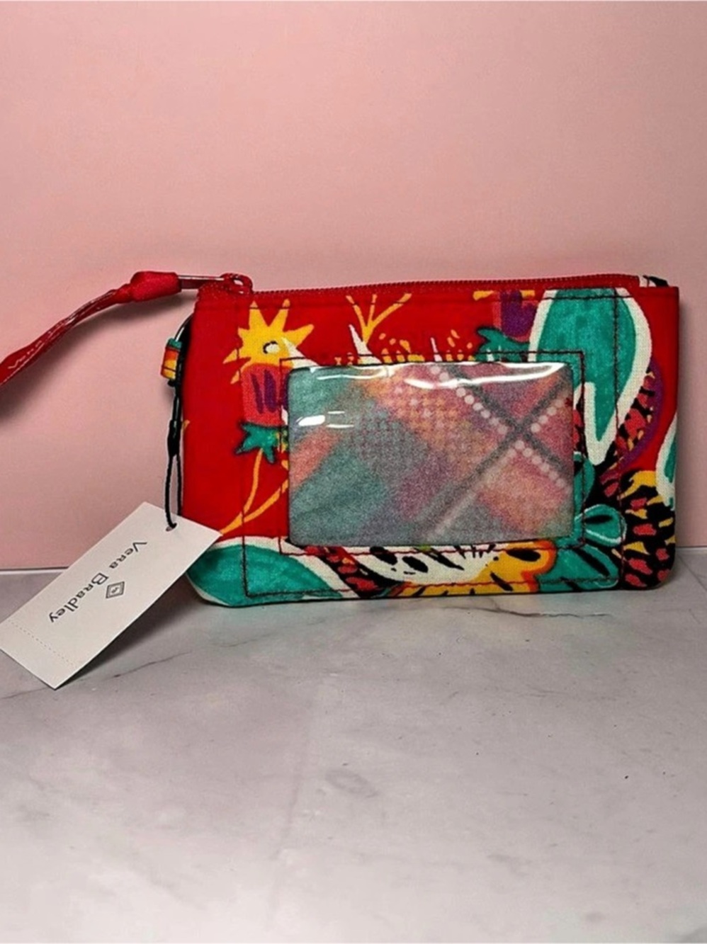 Vera Bradley Floral Print Zip ID Case NWT